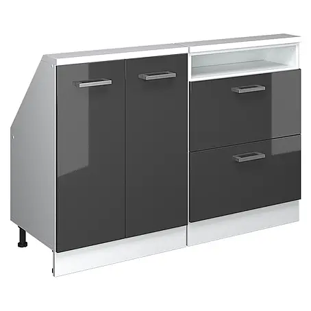 Vicco  Schrankküche R-Line Anthrazit Hochglanz 2er Set