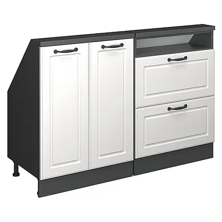 Vicco  Schrankküche R-Line Weiß Landhaus 2er Set