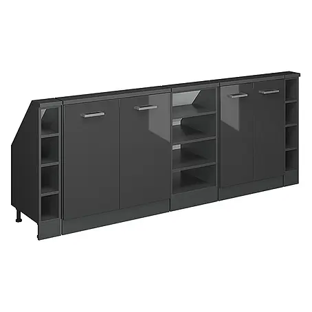 Vicco  Schrankküche R-Line Anthrazit Hochglanz 5er Set