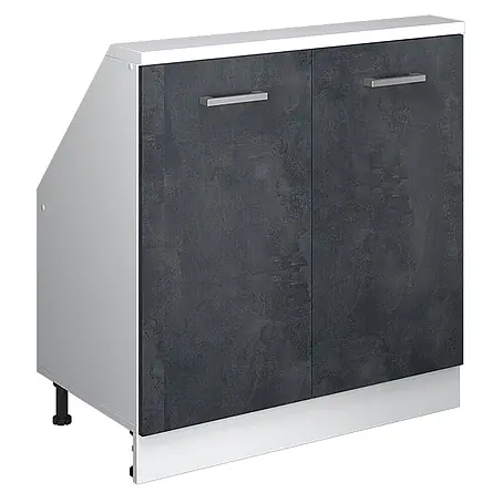 Vicco  Küchenleerblock R-Line Schwarz Beton mit 2 Türen