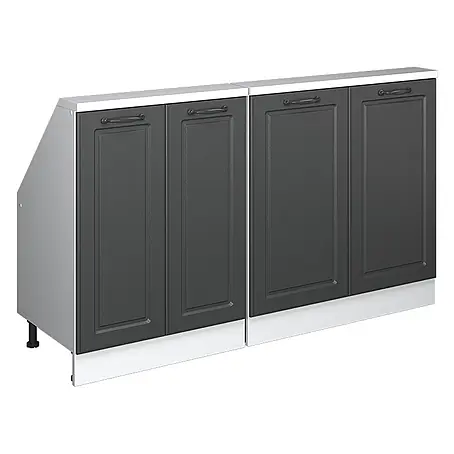 Vicco  Schrankküche R-Line Anthrazit Landhaus 2er Set