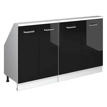 Vicco  Küchenleerblock R-Line Schwarz Hochglanz 2er Set