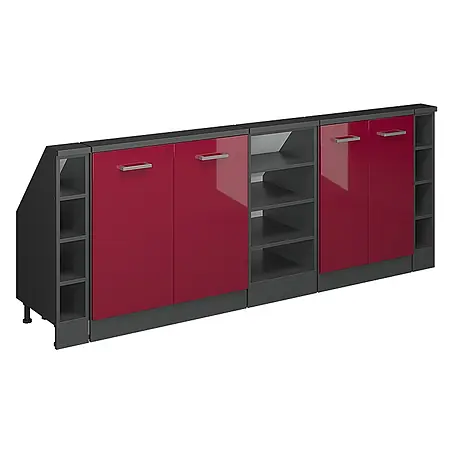 Vicco  Küchenleerblock R-Line Rot Hochglanz 5er Set