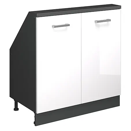 Vicco  Schrankküche R-Line Weiß Hochglanz mit 2 Türen