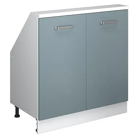 Vicco  Schrankküche R-Line Blau-Grau mit 2 Türen