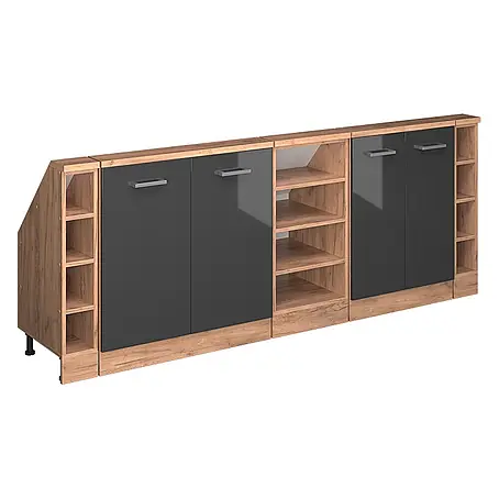 Vicco  Schrankküche R-Line Anthrazit Hochglanz 5er Set
