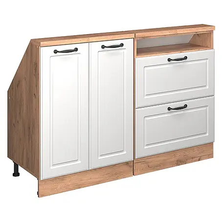 Vicco  Schrankküche R-Line Weiß Landhaus 2er Set