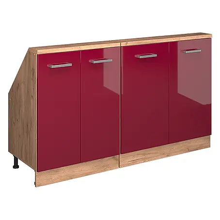 Vicco  Küchenleerblock R-Line Rot Hochglanz 2er Set