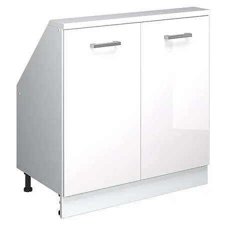 Vicco  Schrankküche R-Line Weiß Hochglanz mit 2 Türen