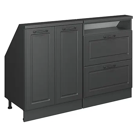 Vicco  Schrankküche R-Line Anthrazit Landhaus 2er Set