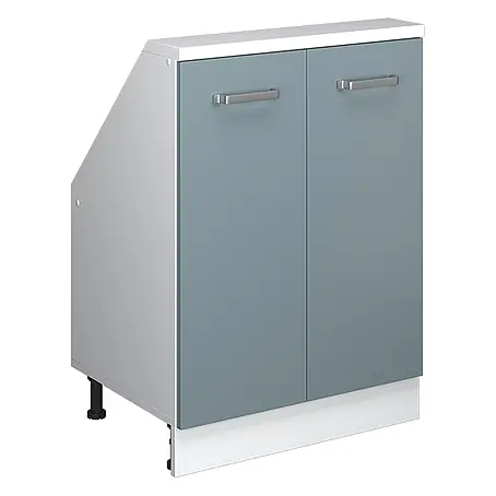 Vicco  Schrankküche R-Line Blau-Grau mit 2 Türen