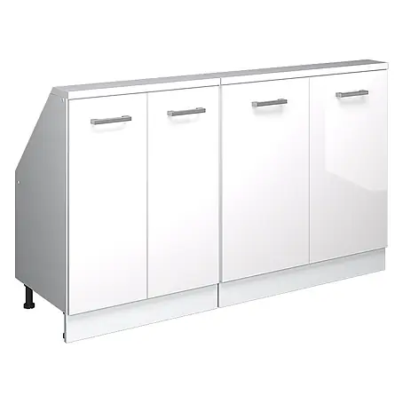 Vicco  Schrankküche R-Line Weiß Hochglanz 2er Set