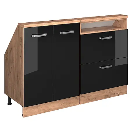 Vicco  Küchenleerblock R-Line Schwarz Hochglanz 2er Set