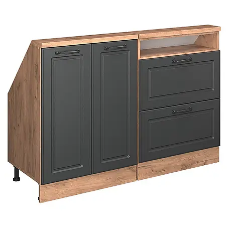 Vicco  Schrankküche R-Line Anthrazit Landhaus 2er Set