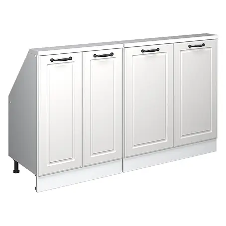 Vicco  Schrankküche R-Line Weiß Landhaus 2er Set
