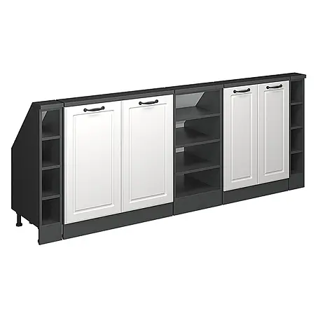 Vicco  Schrankküche R-Line Weiß Landhaus 5er Set