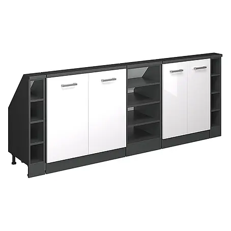 Vicco  Schrankküche R-Line Weiß Hochglanz 5er Set