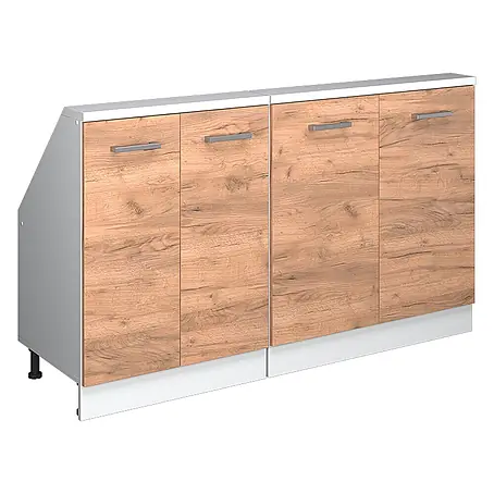 Küchenschrank für Dachschrägen R-Line 140 cm Goldkraft Eiche Art.-Nr. 58162