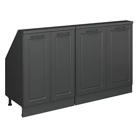 Vicco  Schrankküche R-Line Anthrazit Landhaus 2er Set