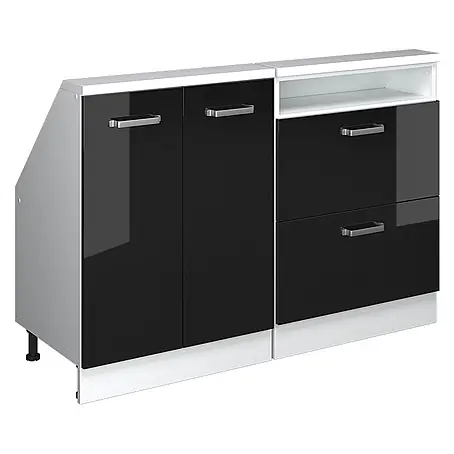 Vicco  Küchenleerblock R-Line Schwarz Hochglanz 2er Set