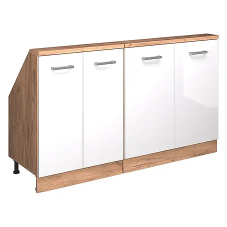 Vicco  Schrankküche R-Line Weiß Hochglanz 2er Set