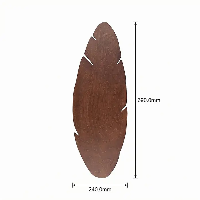 Envostar Wandleuchte Lehti - L x B x H: 5 x 24 x 69 cm, Holz dunkel, Holz dunkel, G9 - Dunkelbraunes Holz-Dekoblatt in Palmenform, 690mm lang und 240mm breit.