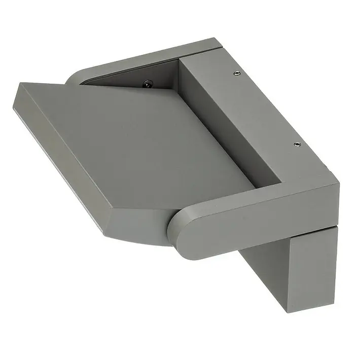 Lindby Außenwandleuchte Sherin - alu / grau / zink, IP54 - Graue, verstellbare Wandleuchte.