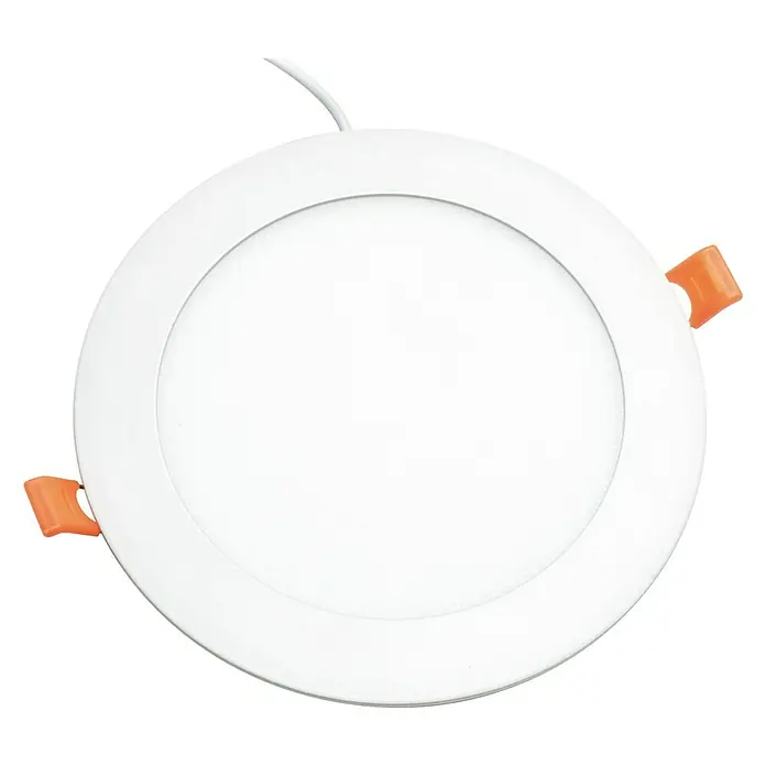 Alverlamp Downlight empotrable LED redondo Blanco - 18 W, Ø x Al: 22,5 x 2 cm, Blanco, Blanco neutro - Lámpara de techo LED redonda con marco blanco y clips de montaje naranjas para facilitar la instalación.