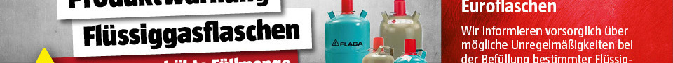 Sonderbanner Produktwarnung Fluessiggasflaschen