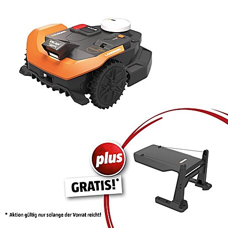 Worx PowerShare 20V Mähroboter-Set L3000 Vision Cloud WR330E (3 000 m², Schnittbreite: 22 cm, Satellitengestützte Navigation, RTK)