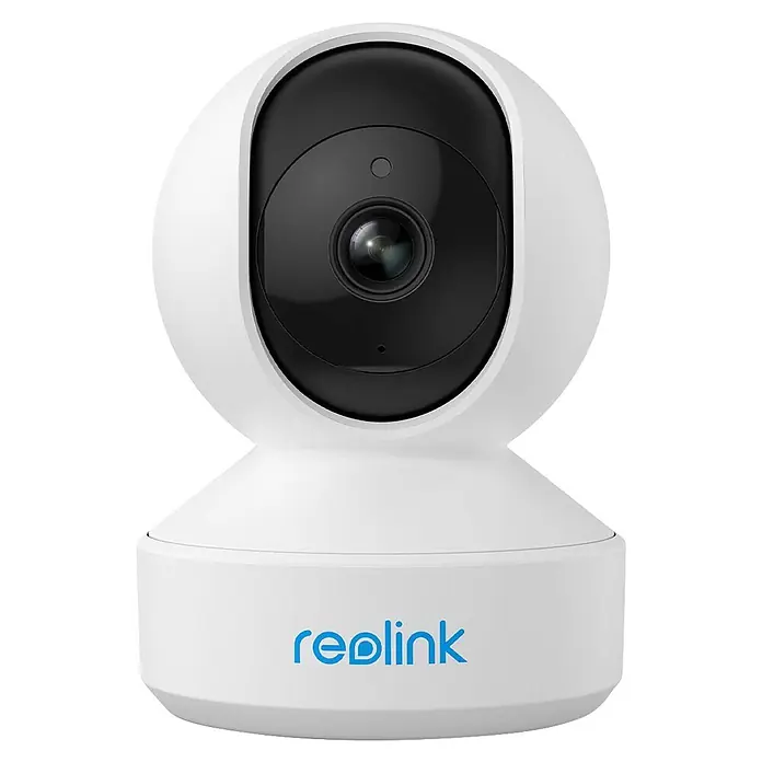 Reolink Überwachungskamera E330 5 MP WLAN -  - Weiße Reolink Pan-Tilt-Überwachungskamera mit schwarzem Objektivgehäuse.