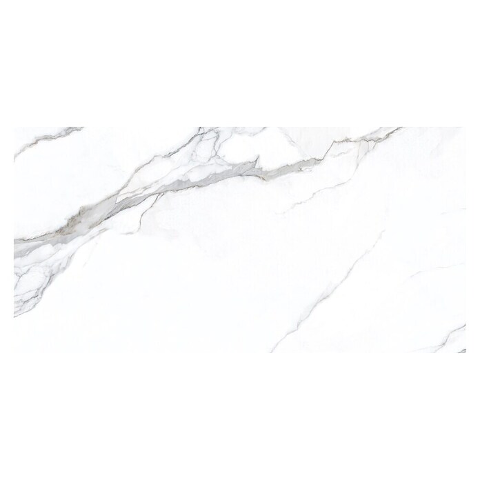 Feinsteinzeugfliese Calcutta Azario (120 x 60 cm, Weiß, Glänzend) | BAUHAUS