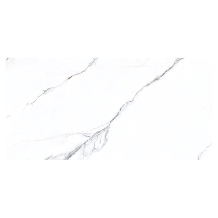 Feinsteinzeugfliese Calcutta Azario (120 x 60 cm, Weiß, Glänzend) | BAUHAUS