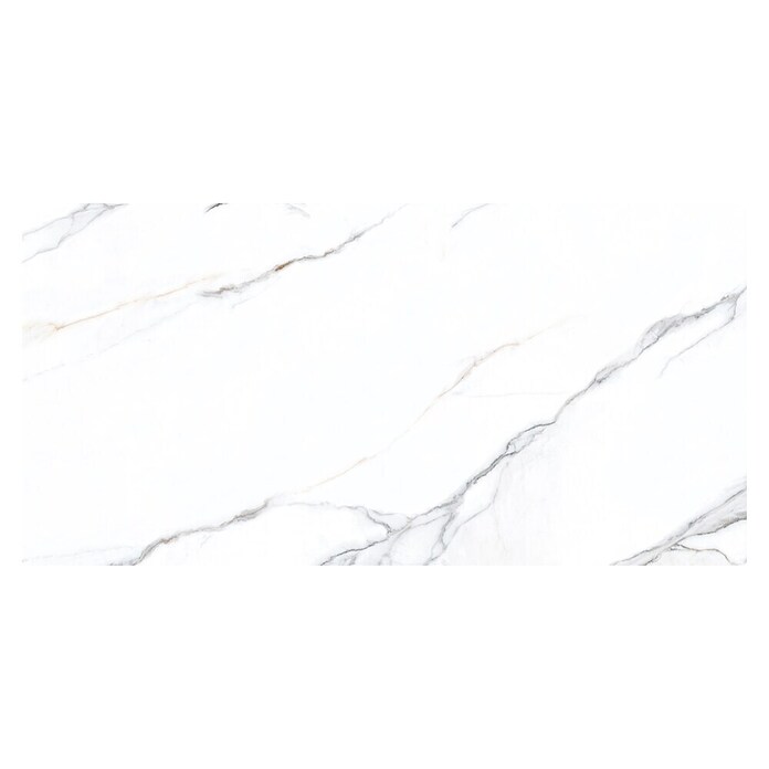 Feinsteinzeugfliese Calcutta Azario (120 x 60 cm, Weiß, Glänzend) | BAUHAUS