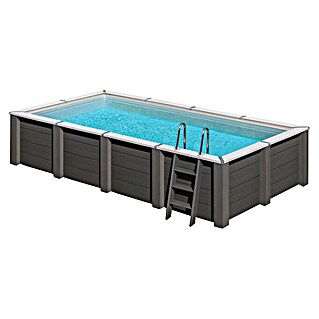Gre Avantgarde Piscina de WPC Nova (L x An x Al: 595 x 315 x 126 cm, Gris oscuro, 17.870 l)