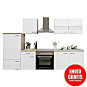 Respekta Composición de cocina (Ancho: 270 cm, Con dispositivos eléctricos, Blanco)