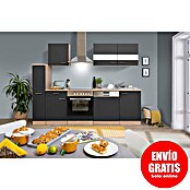 Respekta Composición de cocina (Ancho: 250 cm, Con dispositivos eléctricos, Gris)