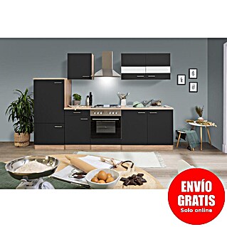 Respekta Cocina modular completa Merle (Ancho: 270 cm, Negro, Sin electrodomésticos)