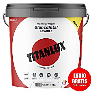 Titanlux Pintura para paredes y techos Blanco Total (Blanco, Mate, 14 l)