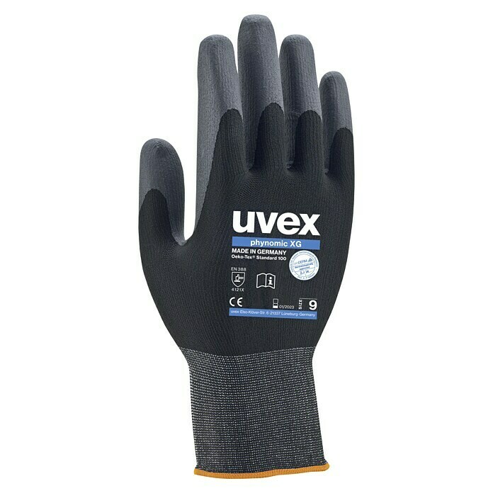 Uvex Schutzhandschuhe (Konfektionsgröße: 9, Schwarz)