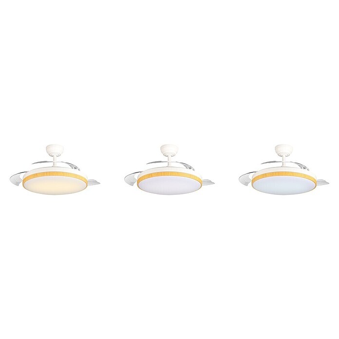 Led Hispania Ventilador de techo Belcaire (Blanco/Madera, 106 cm, 30 W, Blanco frío) | BAUHAUS