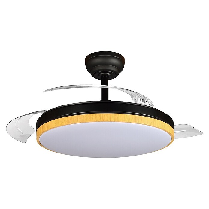 Led Hispania Ventilador de techo Belcaire (Negro/Madera, 106 cm, 30 W, Blanco frío) | BAUHAUS