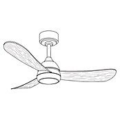Led Hispania Ventilador de techo Orpesa (Blanco/Madera, 96,5 mm, 29 W) | BAUHAUS