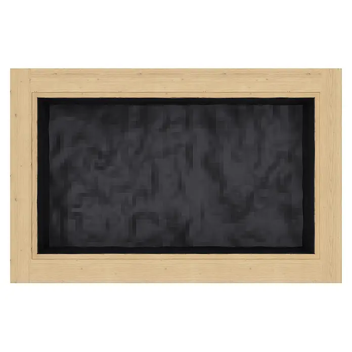 Karibu Hochbeet - 98 x 65 x 64 cm, Holz, Natur - Rechteckige Kreidetafel mit hellem Holzrahmen und dunkler schwarzer Schreibfläche.