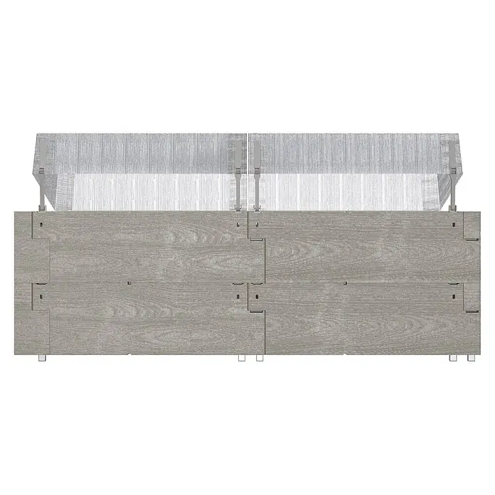 Juwel Hochbeet Timber Set - 130 x 60 x 52 cm, Kunststoff, Nordic wood - Hellgraues Hochbeet in Holzoptik mit transparenter Netzabdeckung.