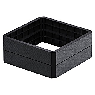 Garantia Hochbeet Ergo Quadro S (60 x 60 x 25 cm, Kunststoff, Anthrazit, Holzoptik)