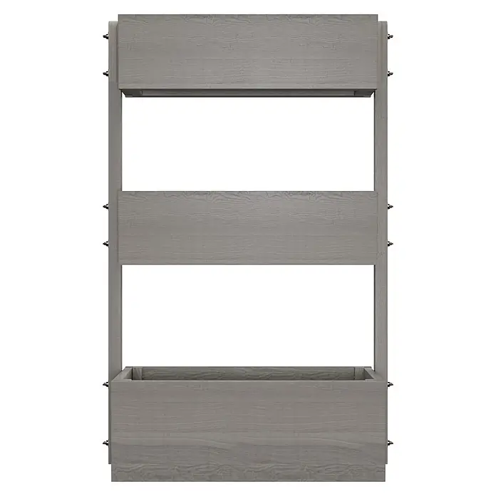 Butenkist Huerto Freyja - 76 x 43 x 120 cm, Madera, Gris - Estructura de cama de madera gris claro con diseño de tablones.