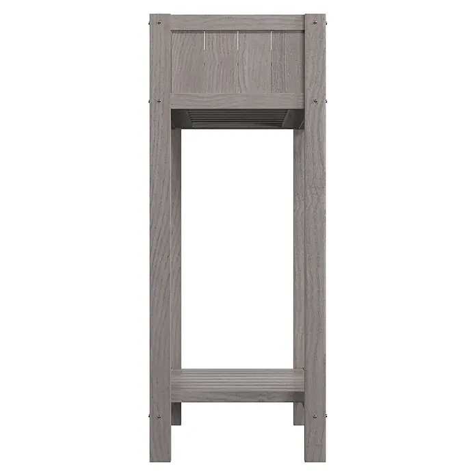 Butenkist Huerto Dete - 75 x 28 x 85 cm, Madera, Gris - Jardinera gris de dos niveles con acabado de madera envejecida.