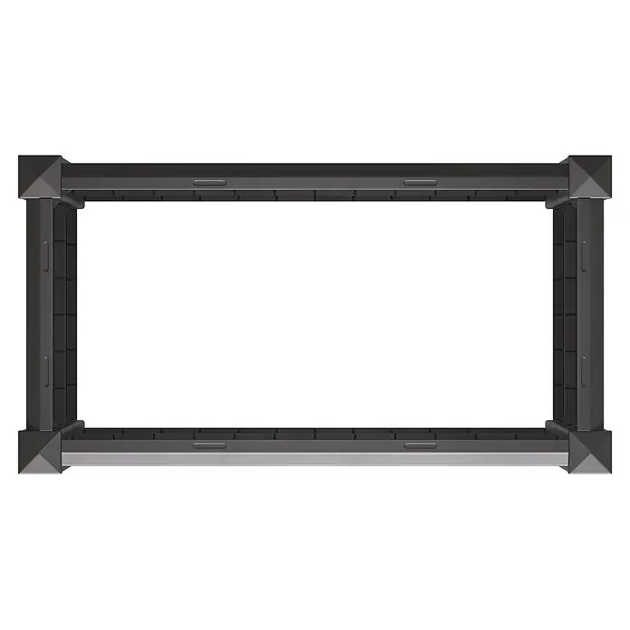 KHW Hochbeet Demeter - M schmal - 82 x 44 x 61 cm, Kunststoff, Anthrazit - Dunkelgrauer, modularer Rechteckrahmen mit Eckkappen und Seitenverzierungen.