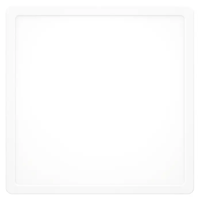 Eglo connect.z LED-Panel rund Rovito-Z - 16 W, Ø x H: 30 x 3 cm, Schwarz, RGBW - Weißer quadratischer Rahmen mit abgerundeten Ecken und erhabenem Innenrand.